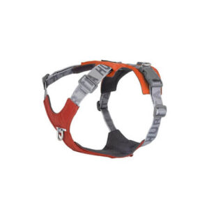 Oranssit ja harmaat Hurtta koiran valjaat säädettävillä hihnoilla – tukevat ja ergonomiset valjaat aktiiviselle koiralle